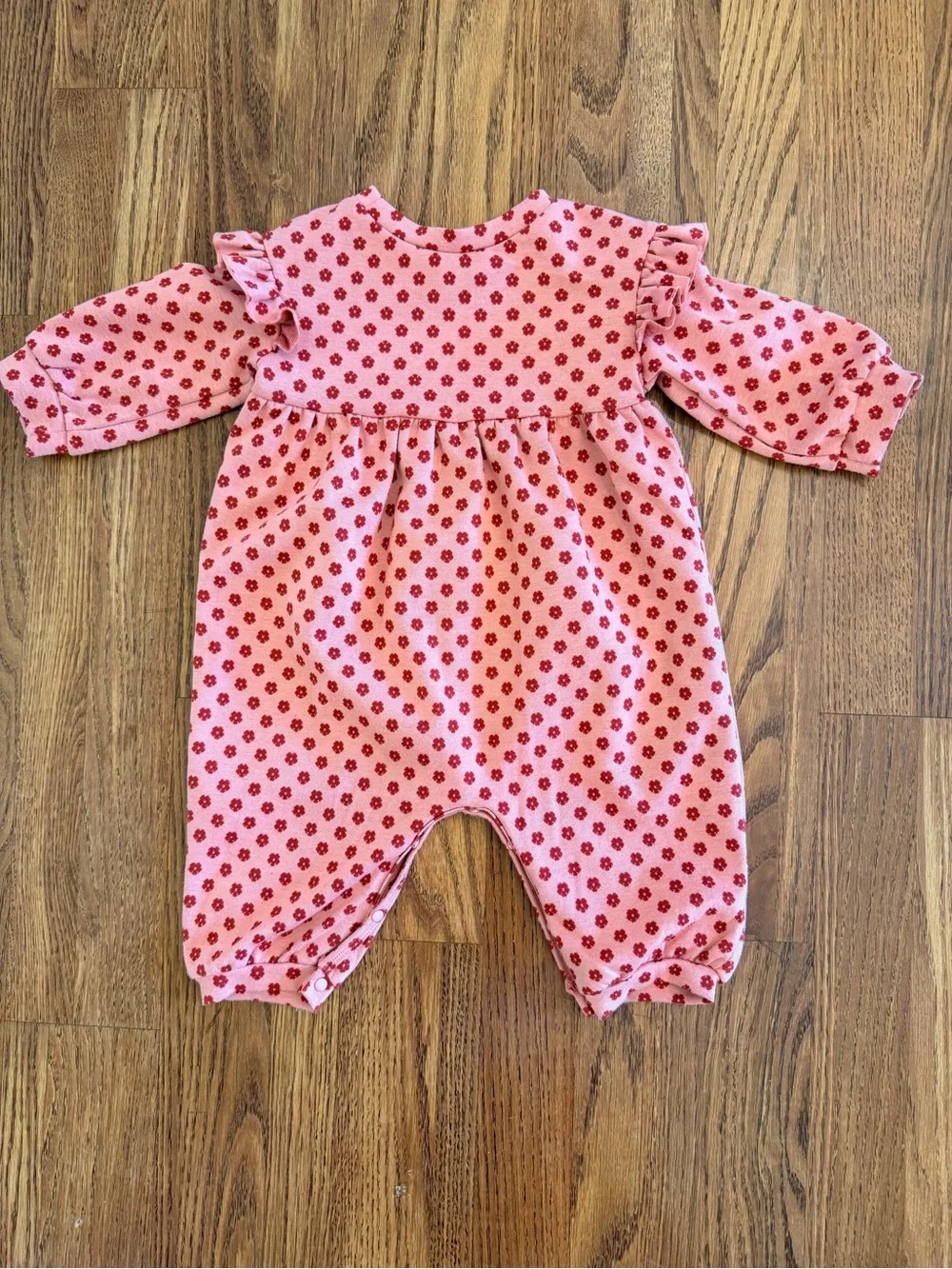Pink Floral Long-Sleeve Baby One-Piece Romper